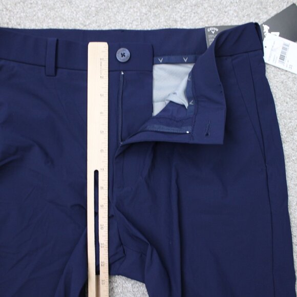Callaway Shorts NWT Mens 33 Blue Opti-Dri Golf Stretch 9" inseam Flat Front - Picture 9 of 12